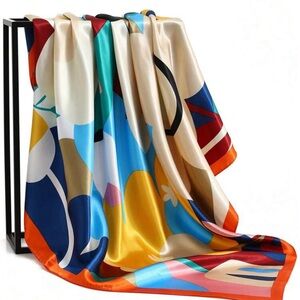 Colorful Abstract Silk Scarf
